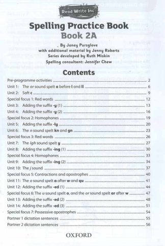 Read Write Inc. Spelling: Practice Book 2A - BDL Books