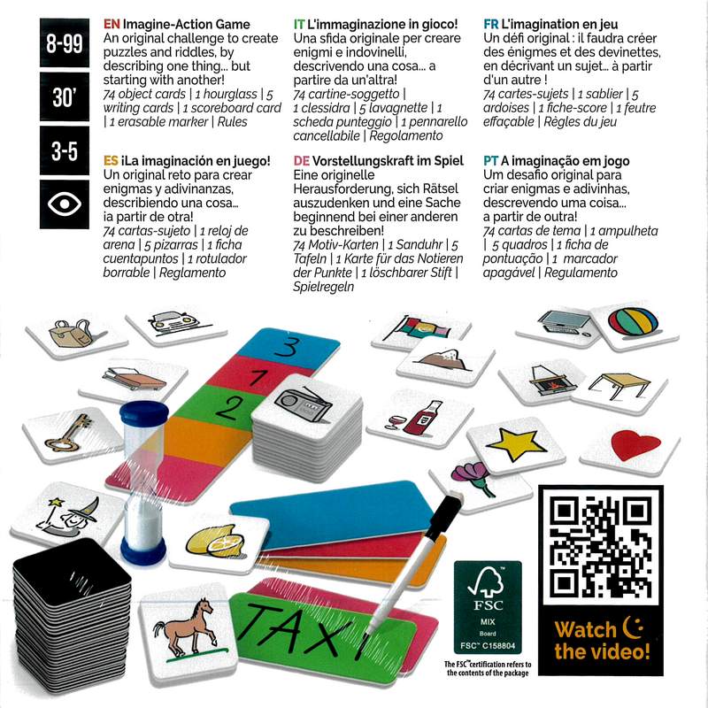 Ludic - Metaphora - Gioco Di Società Per Tutta La Famiglia - Sfida Di Creatività E Pensiero Laterale - Made In Italy, 84 Carte, Clessidra